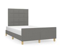 estructura de cama con cabecero de tela gris oscuro 120x200 cm bloques con cuadros