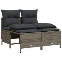 set de 4 uds sofas de jardin  sofa de exterior y cojines ratan sintetico gris