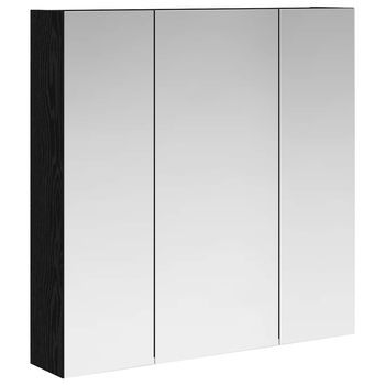 Armario Con Espejo De Baño Roble Negro 70 X 14,5 X 70 Cm Vidaxl