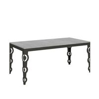 mesa extensible 90x180284 cm karamay evolution cemento estructura antracita