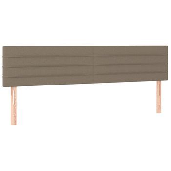Cabecero Cama Mueble De Dormitorio Con Led De Tela 180 X 5 X 78/88 Cm Gris Topo M02_0000910
