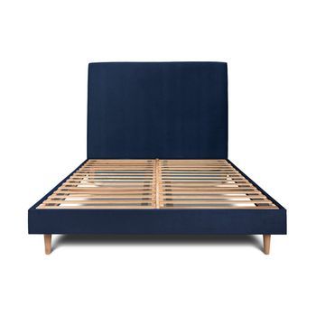 Cama 150x200 Cm Con Cabecero Tapizado - Tejido Terciopelo
