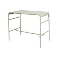 mesa alta de jardin bistro de acero 4 plazas 120cm beige