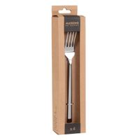 set de 4 tenedores de acero inoxidable plateado