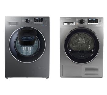 SAMSUNG DV80M5010QX/EU 8 kg Heat Pump Tumble Dryer & AddWash WW80K5410UX 8 kg 1400 Spin Washing Machine Bundle