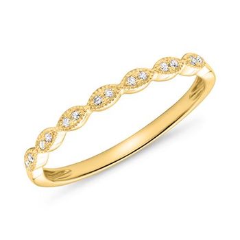 Anillo de mujer en oro de 14 quilates con diamantes