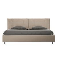 cama matrimonial con somier acolchada 200x210 cuero sintetico gris paloma appia large