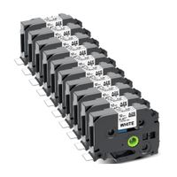 brother pack 10 tintas compatibles tze-231 12mm negro sobre blanco laminado