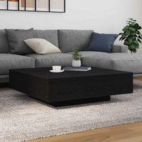 vidaxl mesa de cafe con luces led roble negro 100 x 100 x 31 cm