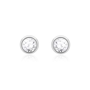 14 quilates pendientes de oro blanco para mujer con diamantes