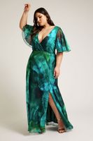 yours london vestido largo cruzado tonos de verde mujer curvy y tallas grandes yours london