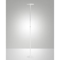 lampara de pie led orientable fabas luce aluminio blanco 35w 180 cm