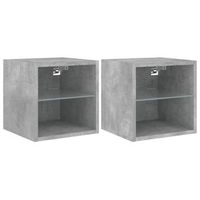 muebles tv de pared luces led 2 uds gris hormigon 30x285x30 cm vidaxl