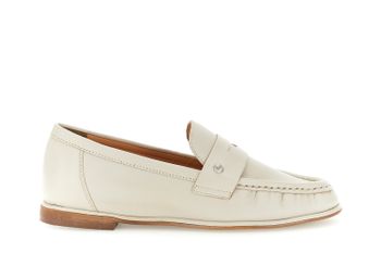 mocasines de piel napa con pliegues off white