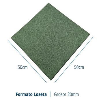 Loseta De Caucho Verde 50x50cmx20mm (32ud) Densidad Premium, Resistente. Uso Deportivo - Pavimentos Arquiservi®