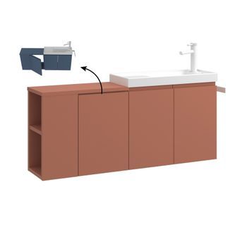 Mueble Para Lavabo  - 110 X 22 X 45 Cm - Canela Mate