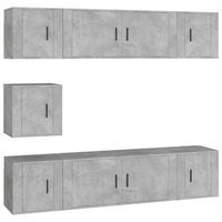 set de muebles de tv 7 pzas madera contrachapada gris hormigon vidaxl