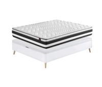 pack de descanso formado por canape y colchon de grafeno bio en color blanco con patas
