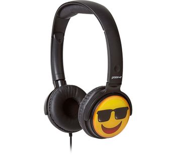 GV-EMJ15 EarMOJI's Cool Face Kids Headphones - Black, Black