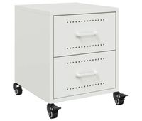 vidaxl mesita de noche acero blanco 36x39x435 cm