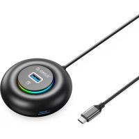hub orico 4 puertos 5 gbits modelo yxr4-c3 con rgb y audio integrado