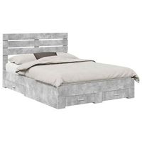 estructura de cama con cajon gris concreto 150 x 200 cm vidaxl