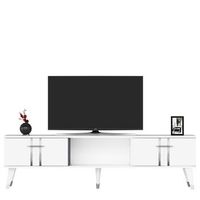 mueble tv asel blanco plata
