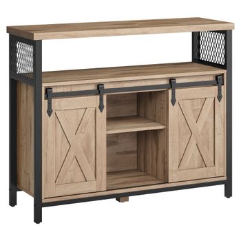 Armario de Cocina con Estilo Industrial, Marrón Camello + Negro Tinta