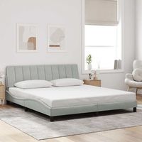 cama matrimonial  cama para adultos  estructura de cama sin colchon terciopelo gris claro 180x200 cm cfw84379