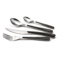 cuberteria 24 piezas acero inoxidable  abs ebano