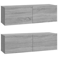 muebles de pared para tv 2 uds madera gris sonoma 100x30x30 cm vidaxl