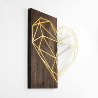 decoracion pared de madera heart oro nogal 58x58 cm