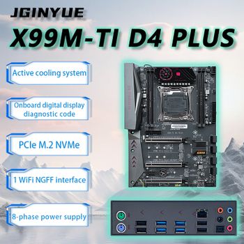 Placa base JGINYUE X99 Intel LGA 2011-3 xeon E5 V3 V4 DDR4 128GB M.2 NVME SATA X99TI D4 PLUS
