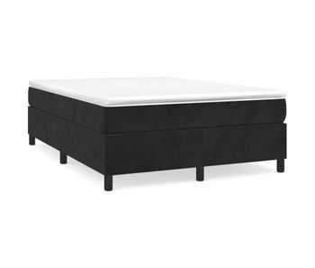 Estructura de cama box spring terciopelo negro 140x190 cm