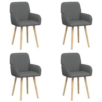 Sillas De Comedor 4 Uds. Tela Gris Oscuro 56,5 X 50 X 87,5 Cm Vidaxl
