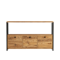 dragor aparador de 3 puertas de estilo industrial de maderanegro