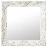 espejo de pared estilo barroco blanco 50x50 cm vidaxl