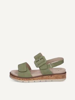 CAPRICE Sandal, green, made of Leather without heel, Size 40