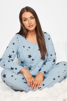Yours Pijama Azul Claro De Algodón Con Estrellas
