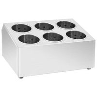 soporte para cubiertos 6 rejillas acero inoxidable cuadrado vidaxl