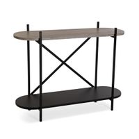 consola de entrada en aglomerado efecto madera y metal marron y negro