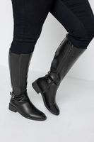 botas negras polipiel con hebilla en diferentes anchos