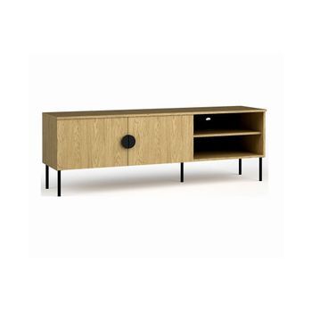 Mueble Para Tv Con 2 Puertas - Color Roble - 160 Cm - Colección Mondo