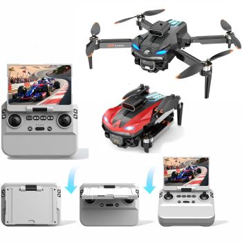 GGIRC G8 WiFi FPV con pantalla plegable de 4,3 pulgadas, controlador, doble cámara HD, gimbal servo, evitación de obstác