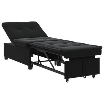 Sofá Cama Negro 194 X 67 X 82 Cm Terciopelo Vidaxl