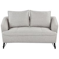 sofa moderno tapizado de 2 plazas de tela cojines adicionales gris claro hobro
