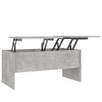 mesa de cafe - mesa de centro madera ingenieria gris hormigon 102x505x465 cm