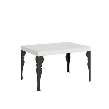 Mesa Extensible 90x140/400 Cm Paxon Fresno Blanco Estructura Antracita