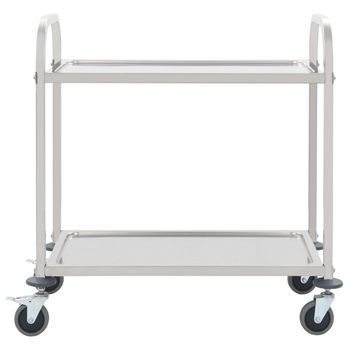 Carrito De Cocina，estantería De Cocina, Carrito De Servir De 2 Alturas Acero Inoxidable 96,5x55x90 Cm