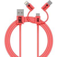 juice 3-in-1 usb cable - 1 m coral coral
